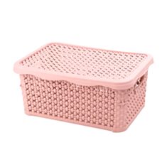 Коробка с крышкой Lace 2130 13 №3 10 л розовая - фото