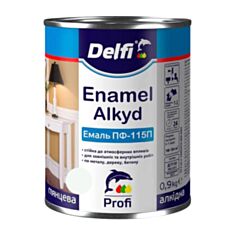 Емаль алкідна Delfi ПФ-115 біла 0,9 кг - фото