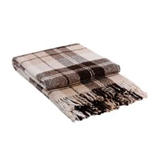 Плед вовняний Vladi Ельф 105150 170*210 біло-беж-коричневий №2 - фото