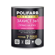 Емаль Polifarb Захист 3 в 1 антикорозійна сіра 2,5 кг - фото