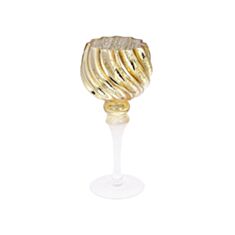 Підсвічник скляний BonaDi 527-773 30 см шампань - фото