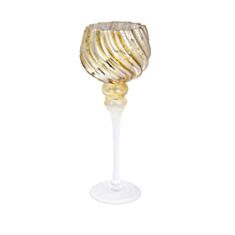 Підсвічник скляний BonaDi 527-773 35 см шампань - фото