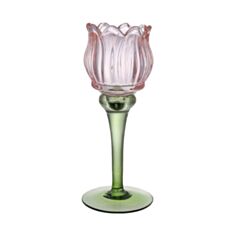 Підсвічник скляний BonaDi 135-003 Тюльпан 19 см - фото