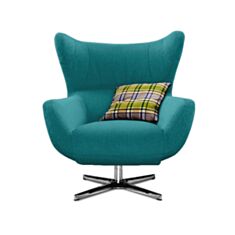 Крісло Челентано на хромованій опорі бірюзове - фото