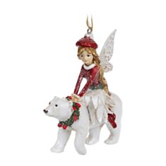 Іграшка на ялинку Фея з ведмедем BonaDi 707-754 11 см - фото