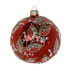 Елочная игрушка стеклянная ручной работы Orbital Д-456 10 см красный - фото