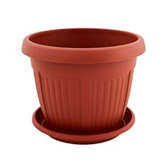 Горщик Алеана Ніколь з підставкою 19*15 см теракотовий - фото