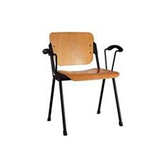 Стілець для відвідувачів Era wood arm black - фото