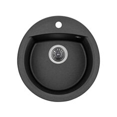 Кухонная мойка Granado Ronda black shine 2201 47*49 круглая - фото