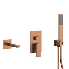 Змішувач для ванни KFA Armatura Logon PVD Brushed Rose Gold 5139-401-34 - фото