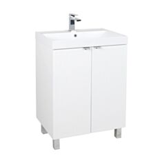 Тумба Aqua Rodos Fabio белая матовая с умывальником Fabio 60 см - фото