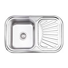 Кухонная мойка Lidz 7549 0,8 мм 75*49 см сатин - фото