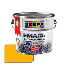 Емаль антикорозійна Zebra 55 яскраво-жовта 0,75 л - фото