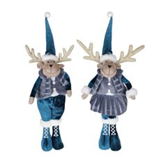 Игрушка новогодняя мягкая Олень BonaDi 877-103 68 см 2 дизайны - фото