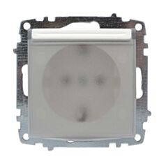 Розетка с заземлением El-Bi Zena 609-010200-218 с крышкой белая - фото