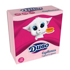 Серветки паперові Диво одношарові 33*33 см 100 шт рожеві - фото