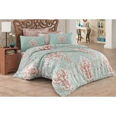 Комплект постільної білизни Cotton Box Royal Saten Sevgi Turkuaz 2,0 - фото