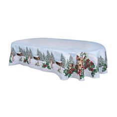 Скатерть новогодняя гобеленовая Limaso SQUIRREL OVAL-276 160*276 см - фото