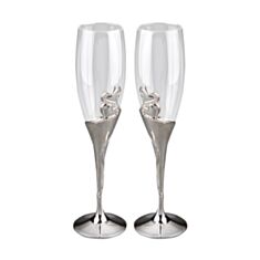 Весільні келихи "Два серця" 001G - фото