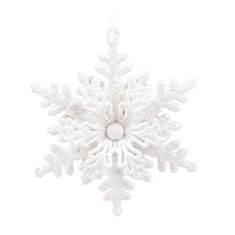 Игрушка на елку Снежинка BonaDi 788-718 11 см белая - фото