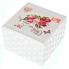 Деревянная шкатулка "Розы в тележке" 111TP 12*12*8,5 см - фото