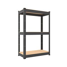 Стелаж Меткас Бюджет 3 полиці 900*600*300 мм антрацит - фото