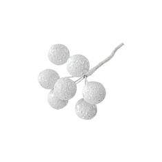 Декоративна новорічна гілка Dashuri 14*7 см біла - фото