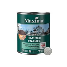 Емаль антикорозійна по металу Maxima 3в1 молоткова срібна 0,75 кг - фото