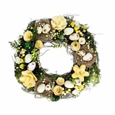 Декоративний великодній вінок BonaDi 814-900 31 см жовтий - фото