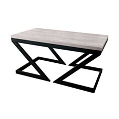 Столик журнальний Метал-Дизайн Зетт 110*60 см аляска/чорний - фото