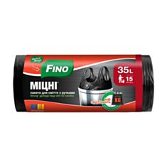 Пакети для сміття Fino Міцні з ручками 35 л 15 шт - фото