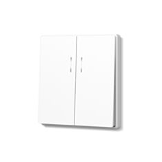 Выключатель двухклавишный Videx Nota VF-NT-SW2L-WH с подсветкой белый матовый - фото