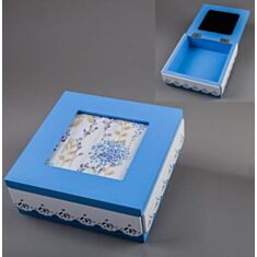 Скринька дерев'яна блакитна 026TP 15*15*6см - фото