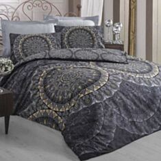 Комплект постільної білизни Cotton Box Royal Saten ELENOR Siyah 2,0 - фото