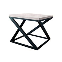Столик журнальний Метал-Дизайн Бент 60*60 см аляска/чорний - фото