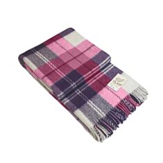 Плед вовняний Vladi Ельф 110830 200*220 біло-лілово-сливовий №2 - фото