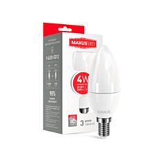 Лампа світлодіодна Maxus LED 1-LED-5312 C37 4W 4100K 220V E14 - фото