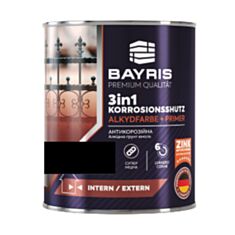 Емаль алкідна Bayris 3 в 1 чорна 2,7 кг - фото