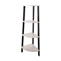 Стелаж кутовий Метал-Дизайн Призма 4 полиці аляска/чорний - фото