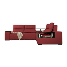 Диван угловой Лорд красно-коричневый - фото