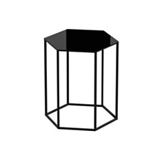 Столик журнальний Aqua Rodos Тур 40*35*45 см скло чорне 9 мм - фото
