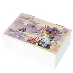 Деревянная шкатулка для украшений Поля Лаванды 134TP 15*10*6 см - фото