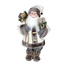 Новогодняя игрушка Санта BonaDi NY14-521 45 см белая с серым - фото