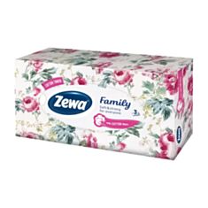 Серветки косметичні Zewa Family тришарові 90 шт - фото