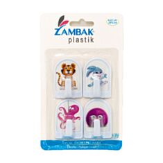Набір пластикових гачків Zambak Plastik 234 з малюнком 4 шт білий - фото