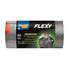 Пакети для сміття Фрекен Бок LD Flexy із затяжкою графіт 60 л 10 шт - фото