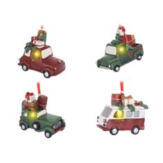 Игрушка на елку Машинка с подарками BonaDi 894-007 LED 7,5 см 4 дизайна - фото