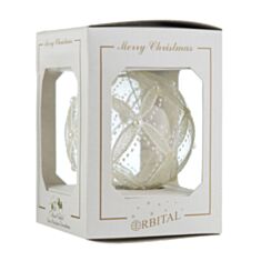 Ялинкова іграшка скляна ручної роботи "Д-234" Orbital 8 см прозора - фото