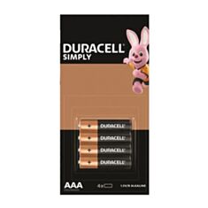 Батарейка DURACELL Simply LR03 1,5V AAA 4 шт - фото