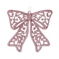 Игрушка на елку Бант BonaDi 788-888 9 см розовая - фото